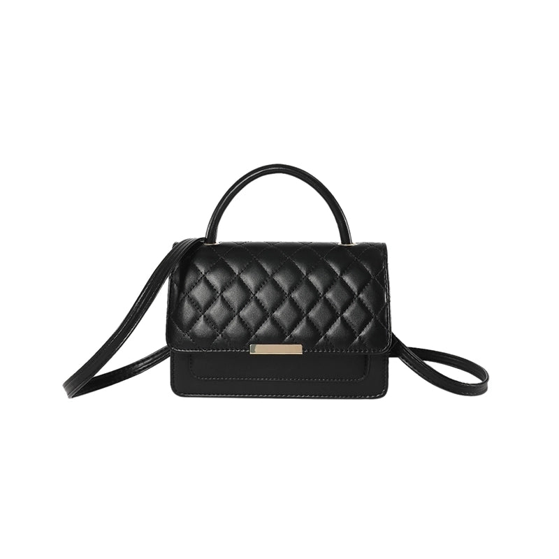Women's Pu Leather Solid Color Classic Style Square Flip Cover Shoulder Bag