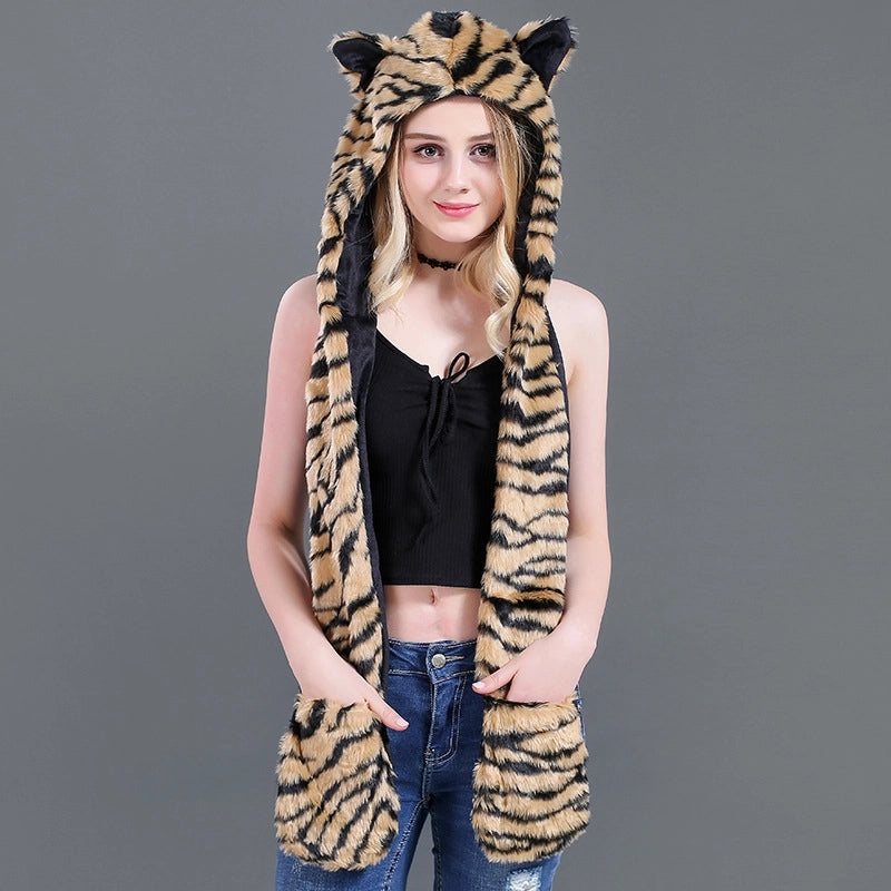 Unisex Fashion Cartoon Imitation Fur Winter Scarves