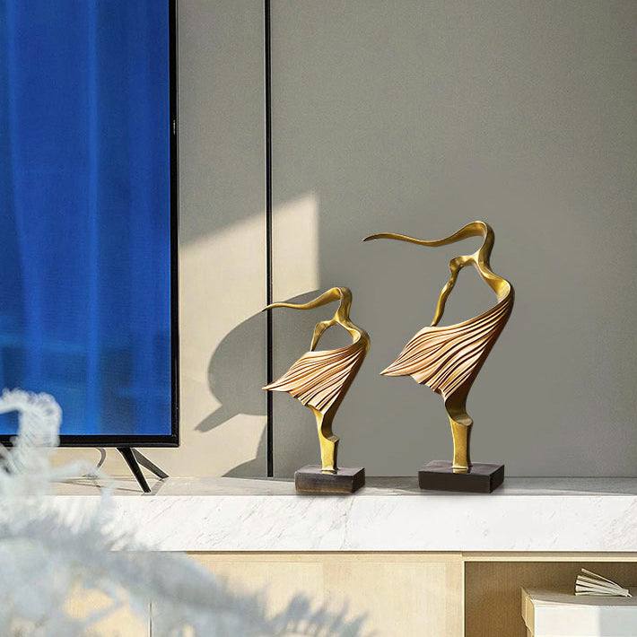 Sway Decorative Sculptures. Set of 2 - Gold