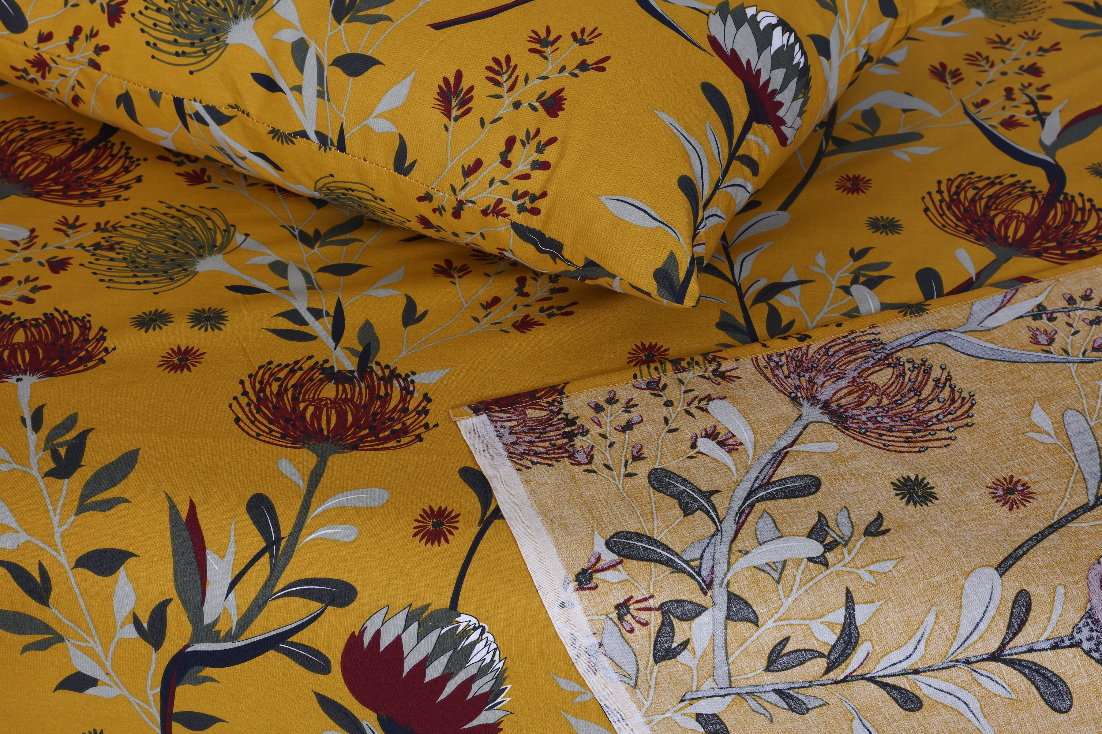 Mustard Floral- Bed Sheet Set