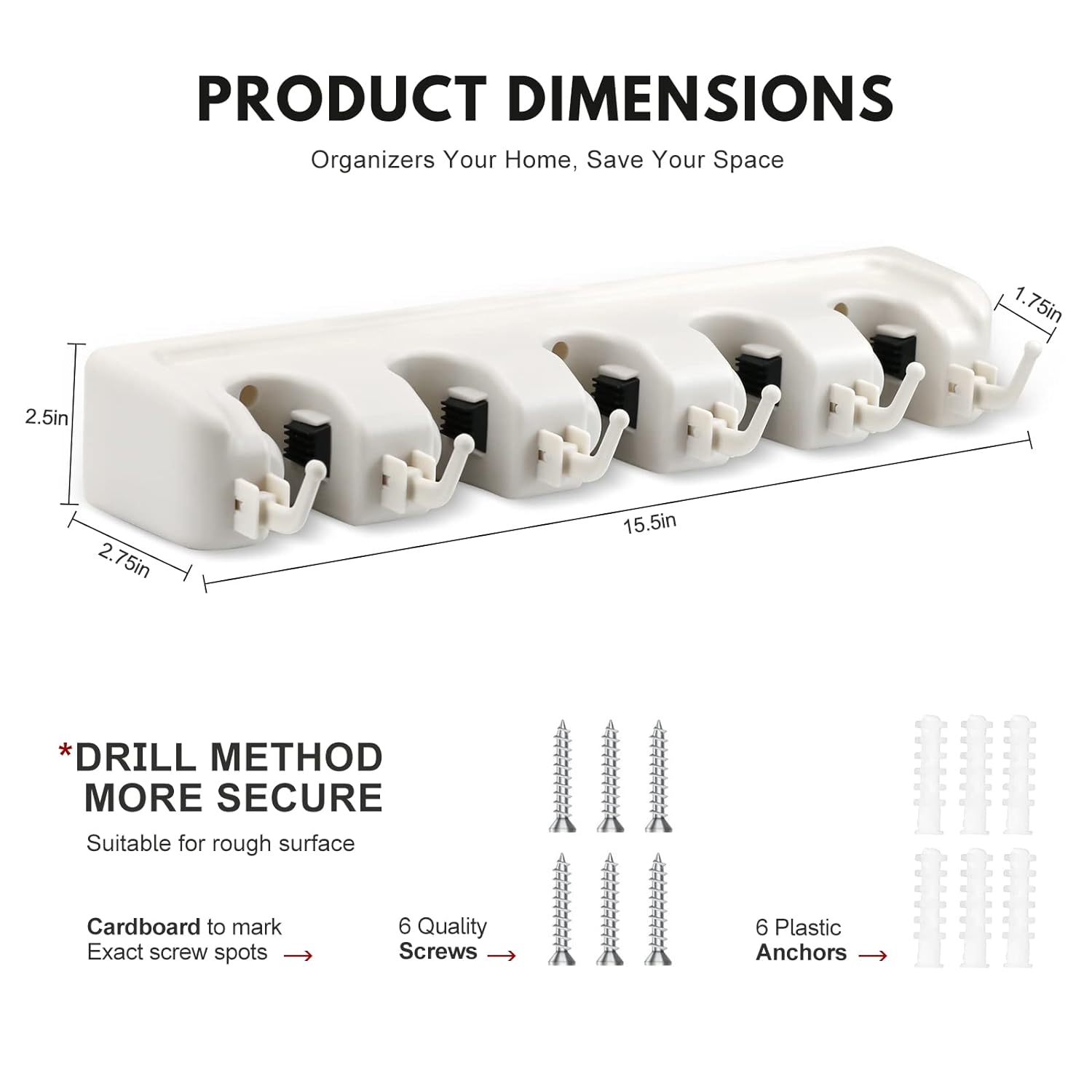 Mop Holder . Broom Holder ( Screw Type)
