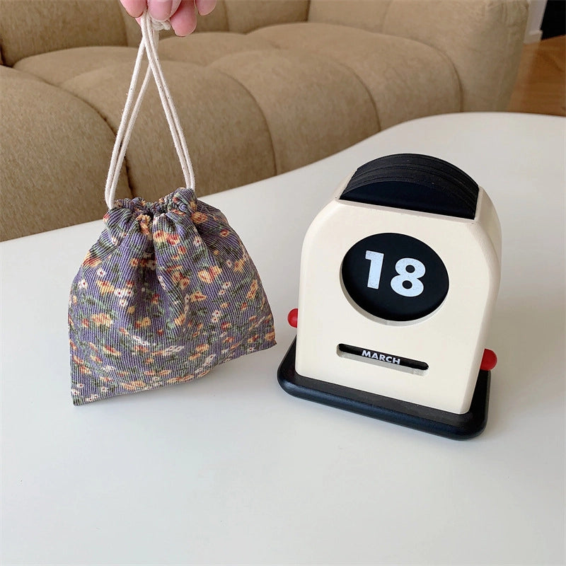 Unisex Small Polyester Plaid Flower Streetwear Bucket String Handbag