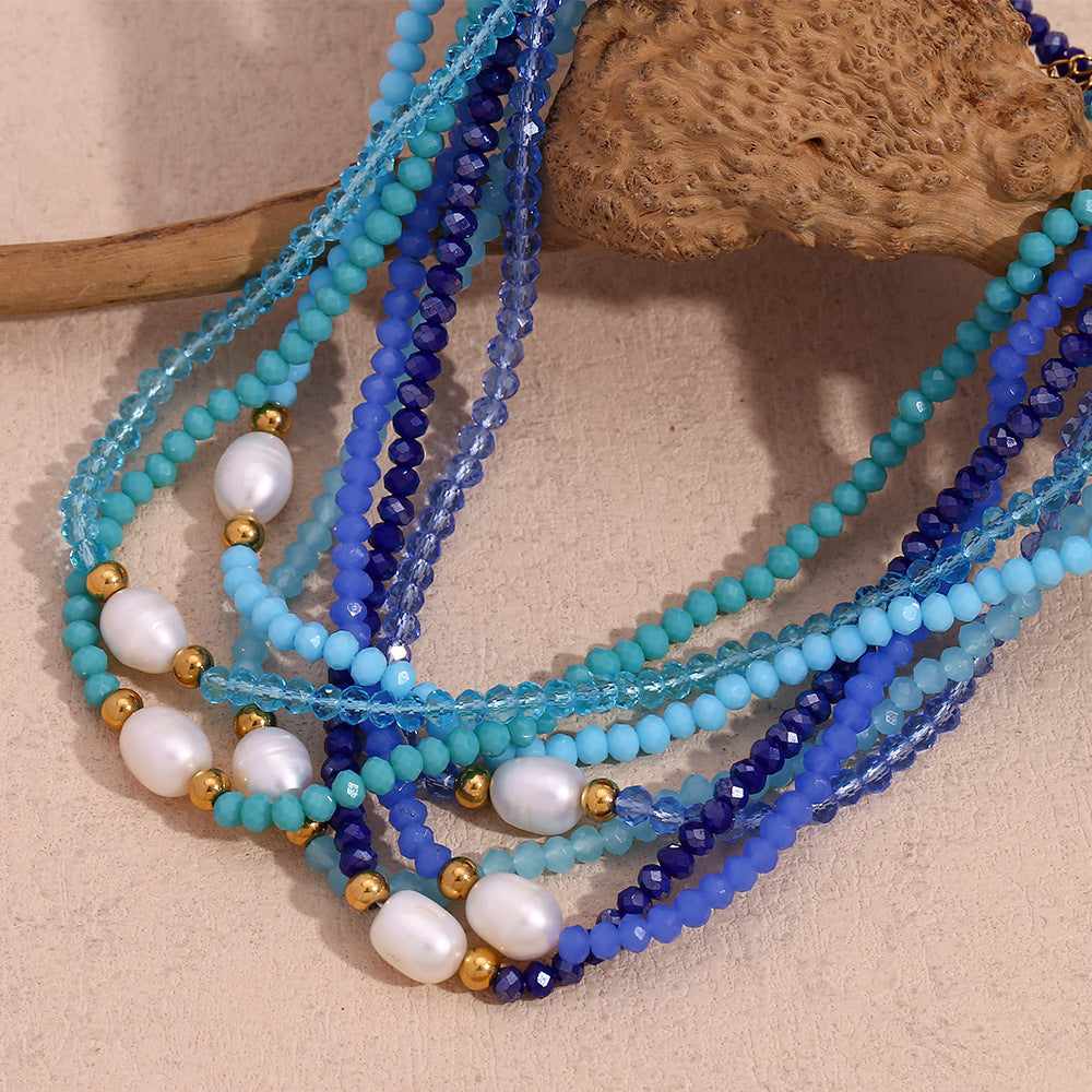 Fashion Round Circle Geometric Stainless Steel Electroplating Necklaces