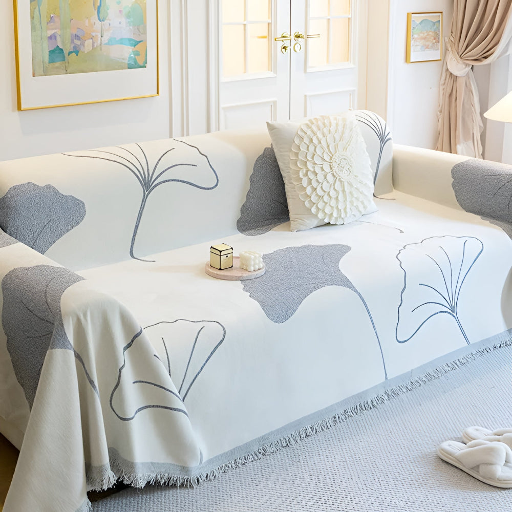 Pastoral Style Ginkgo Leaf Sofa Cover