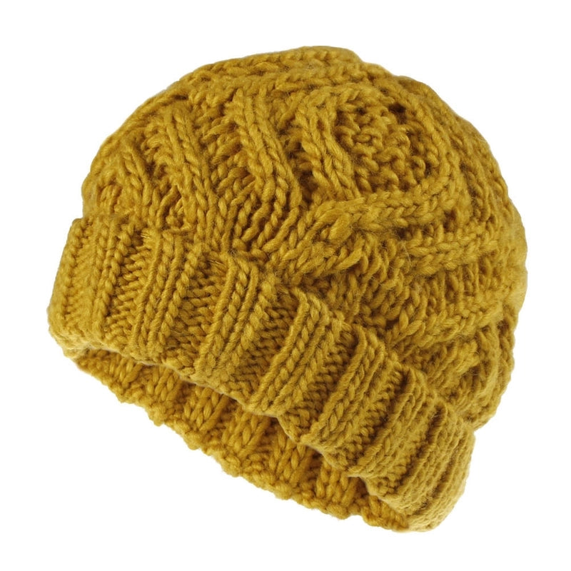 Explosions Diamond Square Soft Coarse Wool Knitted Hat Women's Hat Fashion Autumn And Winter Wool Hat