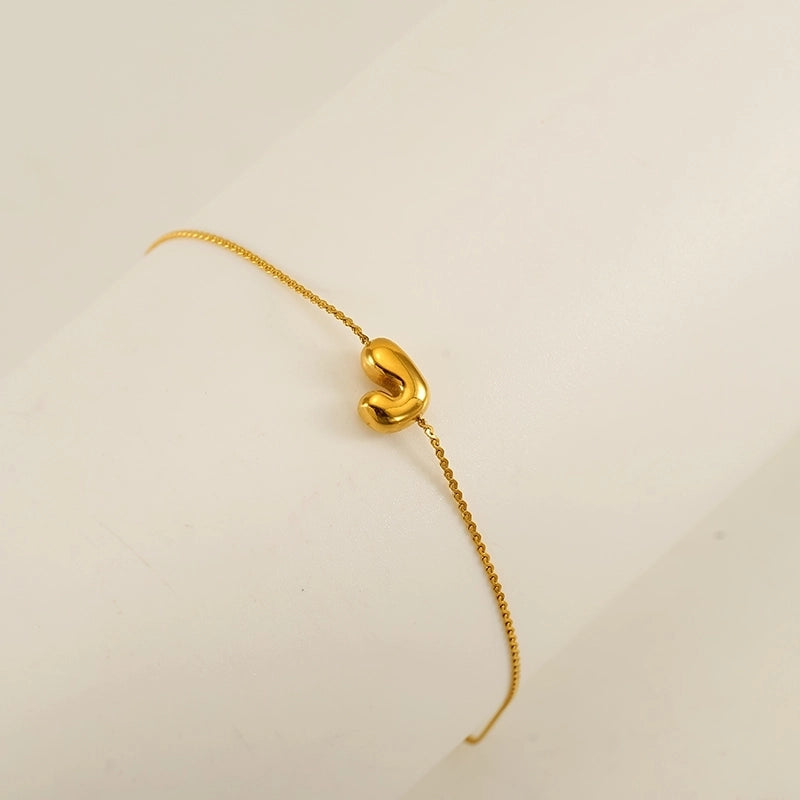 Casual Minimalist Letter 304 Stainless Steel 18K Gold Plated Bracelets In Bulk