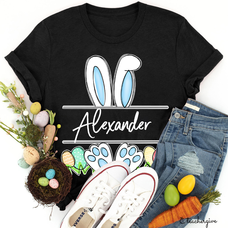 Personalized Name Easter Bunny Teacher T-Shirt