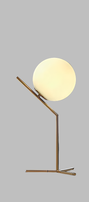 Modern Globe Table Lamp with Brass Stand