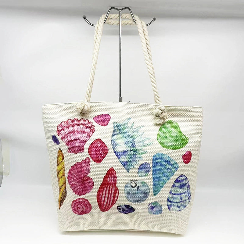 Women's Large Canvas Floral Elegant Streetwear Square Zipper Shoulder Bag