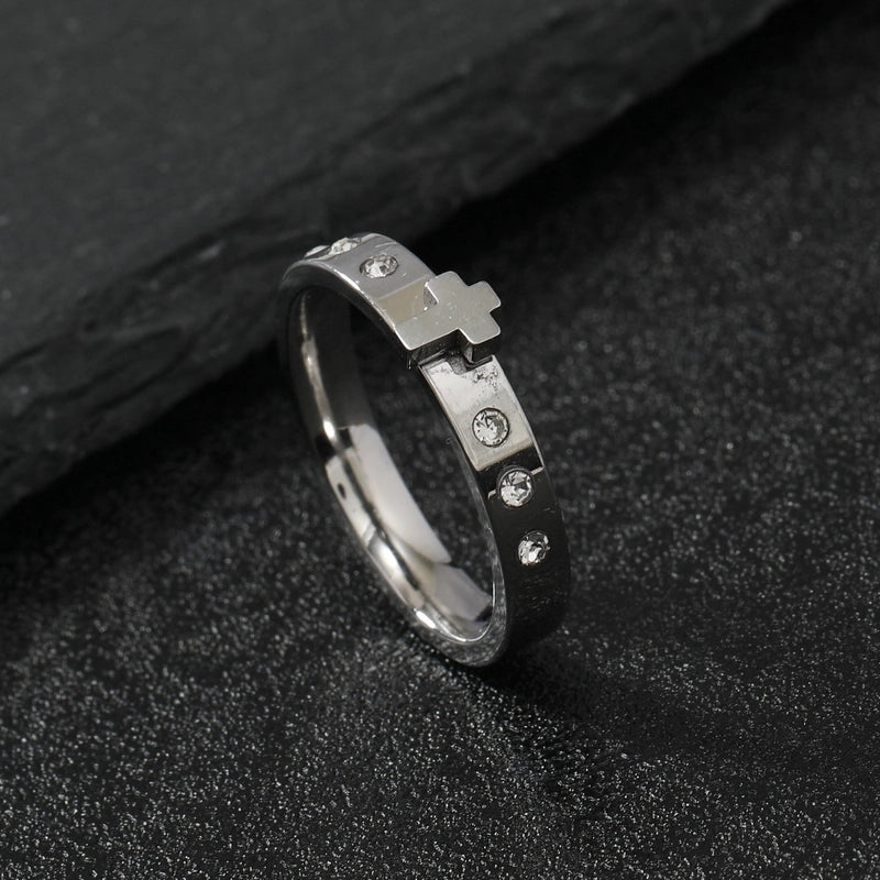 Stainless Steel Minimalist Cross Rings