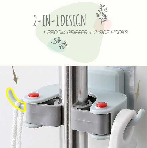 50% OFF-Wall Mount Broom Mop Holder