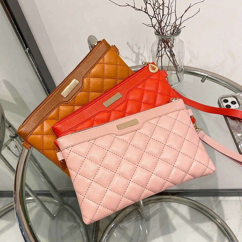 White Red Black Pu Leather Geometric Square Evening Bags