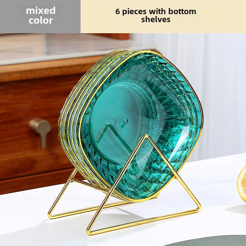 Light Luxury Transparent High-grade Bone Spitting Dish Household Dining Table Bone Dish Food Grade Snack Dish Fruit Dish Candy Nut Dish