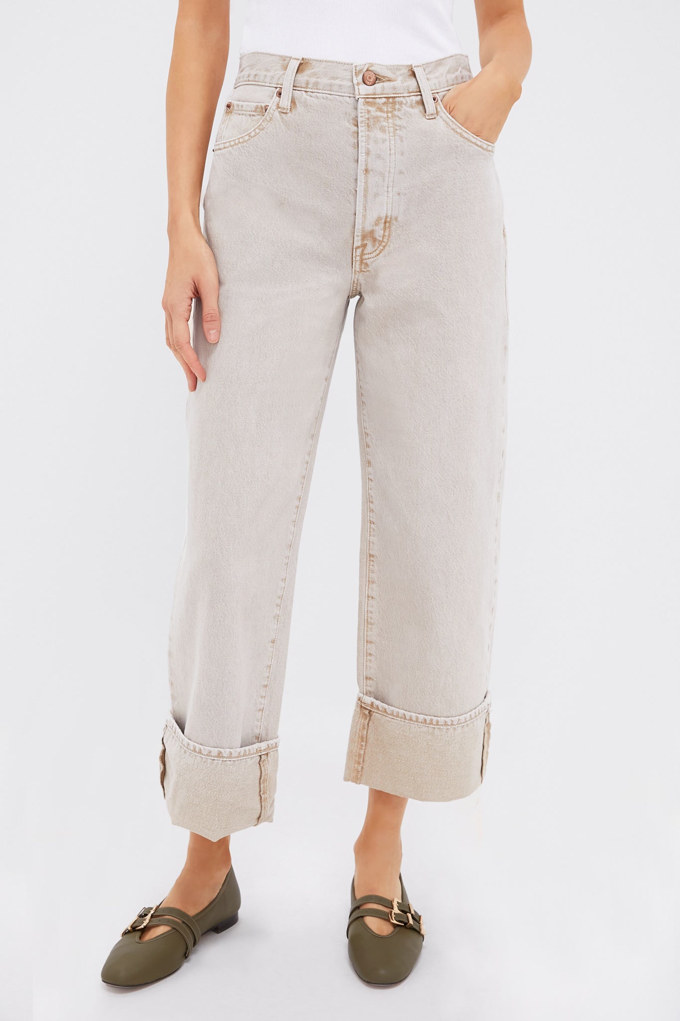 Oat Ryder High Rise Cuffed Straight