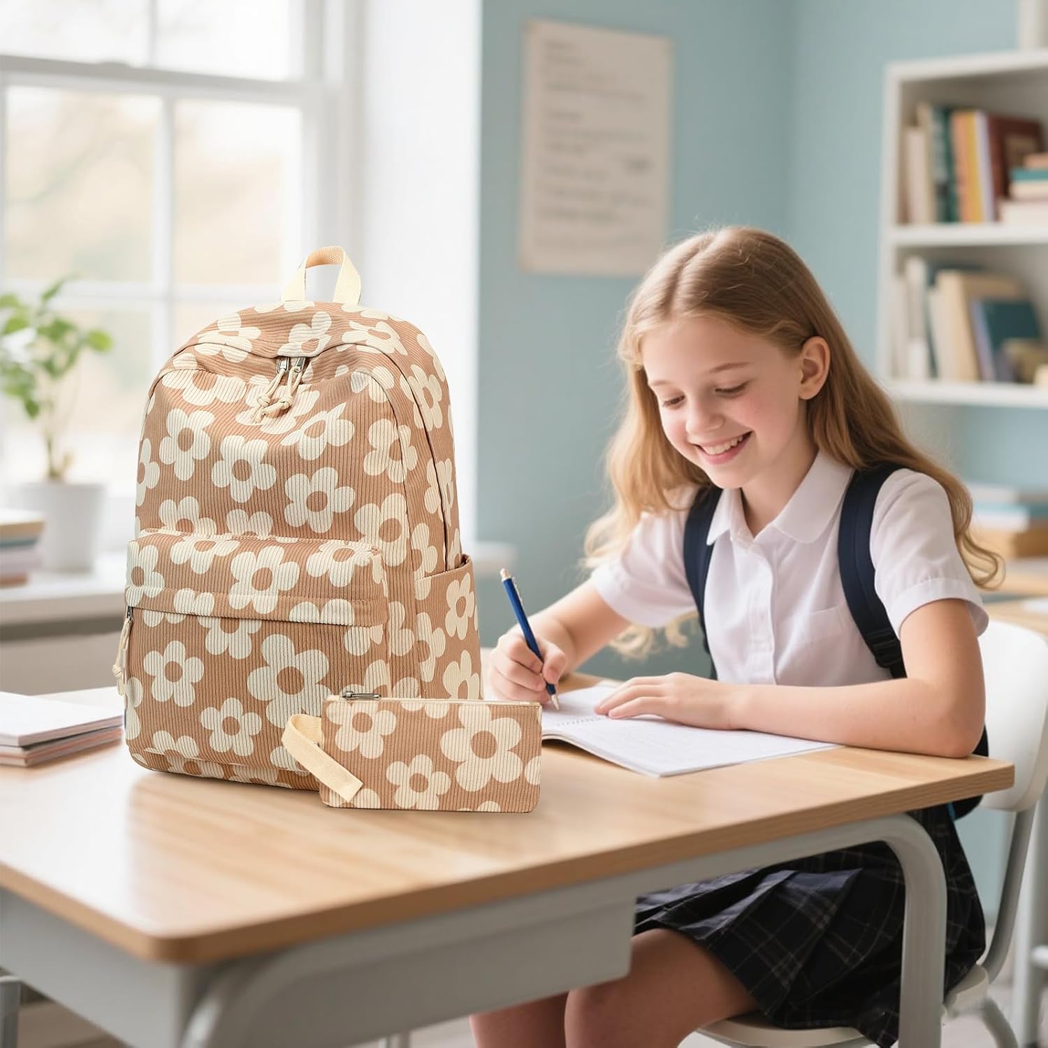Bluboon School Backpack Teens Girls Boys Kids School Book Bags with Lunch Box Pencil Bag