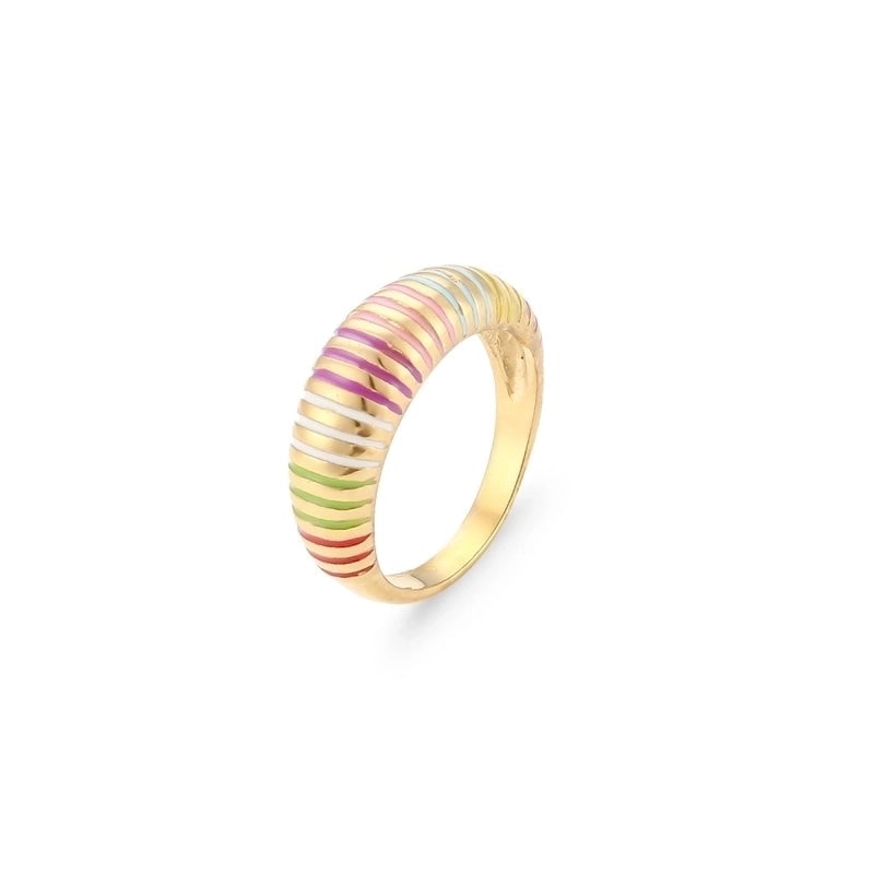 Minimalist Geometric 304 Stainless Steel 18K Gold Plated Rings