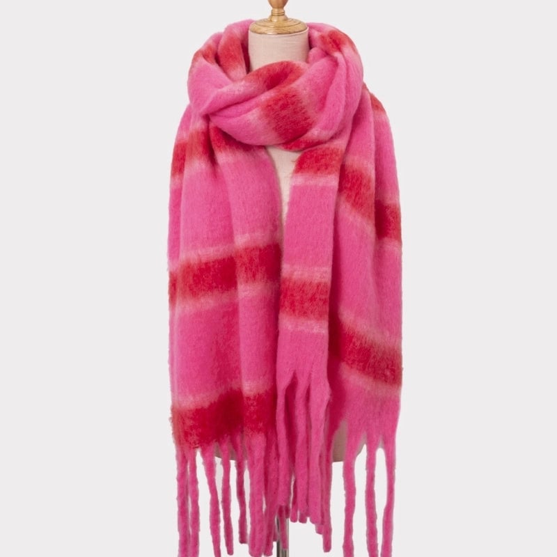 Women's Minimalist Classic Style Color Block Polyester Scarf