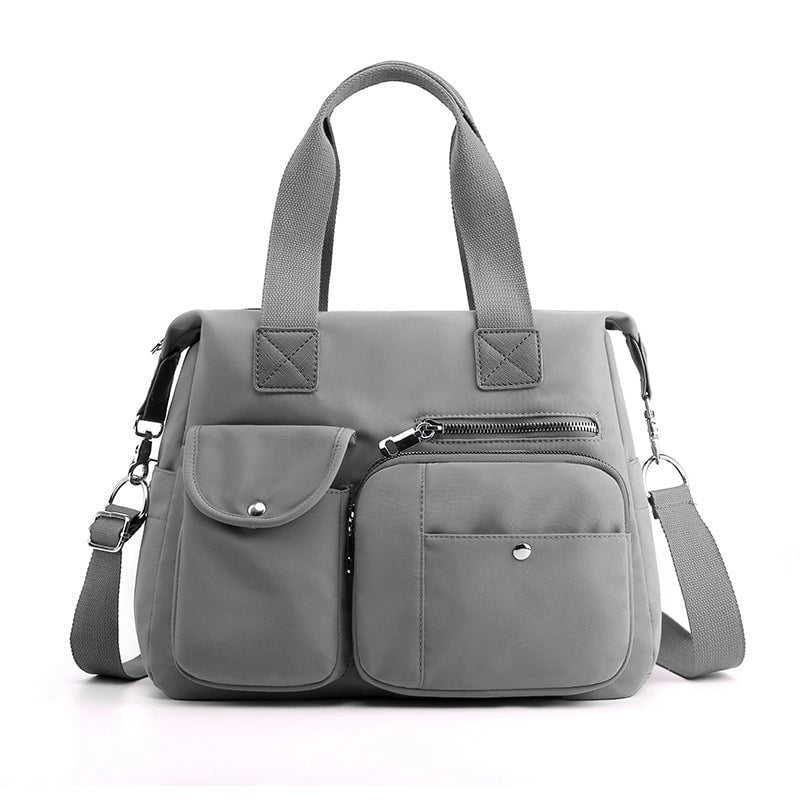 Women's Medium All Seasons Nylon Solid Color Basic Classic Style Square Zipper Shoulder Bag Handbag