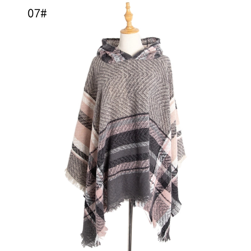 Women's Streetwear Lattice Polyester Tassel Shawl