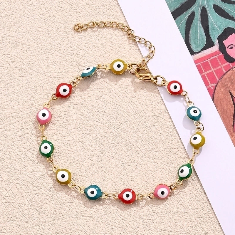 Casual Modern Style Minimalist Round Eye 304 Stainless Steel 18K Gold Plated Bracelets In Bulk