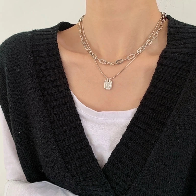 Minimalist Heart Shape Titanium Steel Pendant Necklace 1 Piece