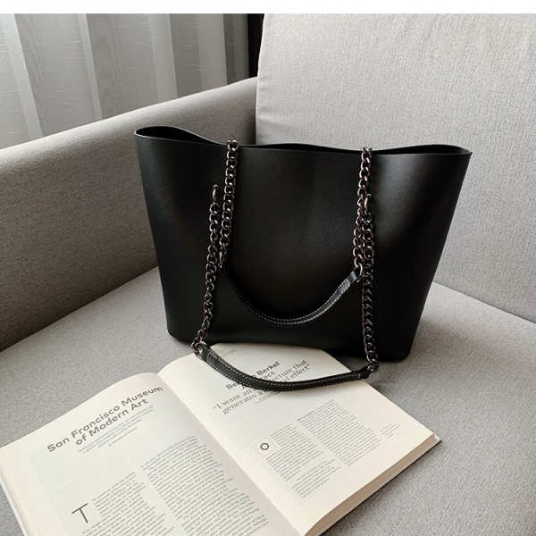Retro Temperament Large PU Leather Tote Handbag