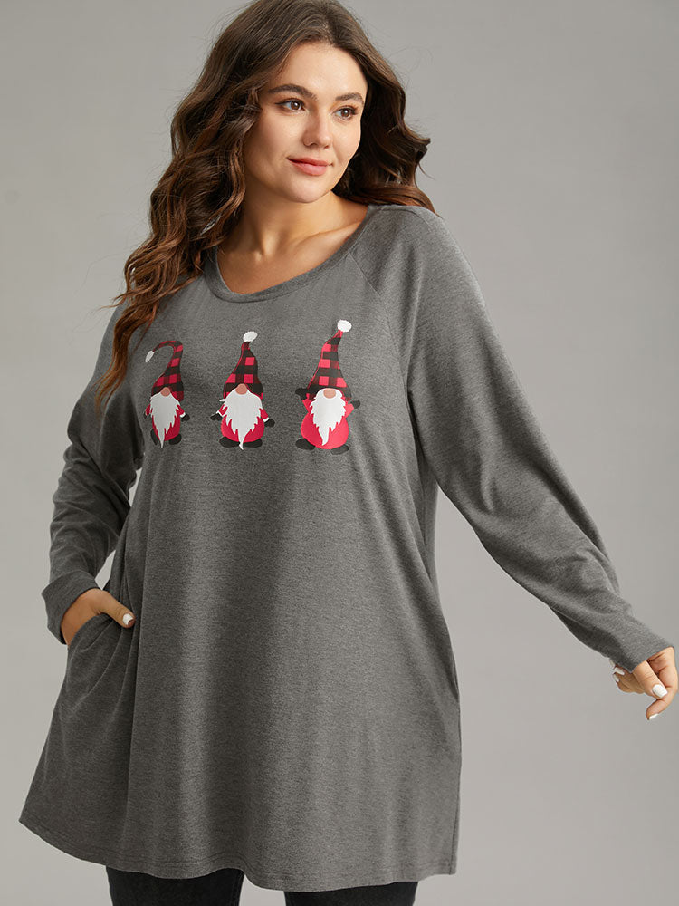 Santa Claus Print Long Sleeve T-shirt