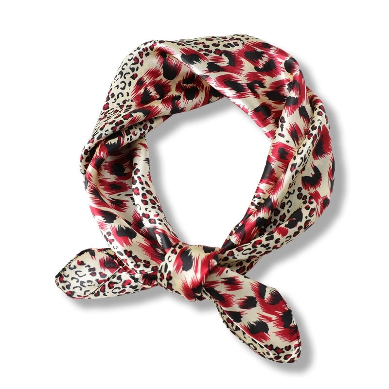 Women's Vacation Minimalist Leopard Satin Silk Silk Scarf