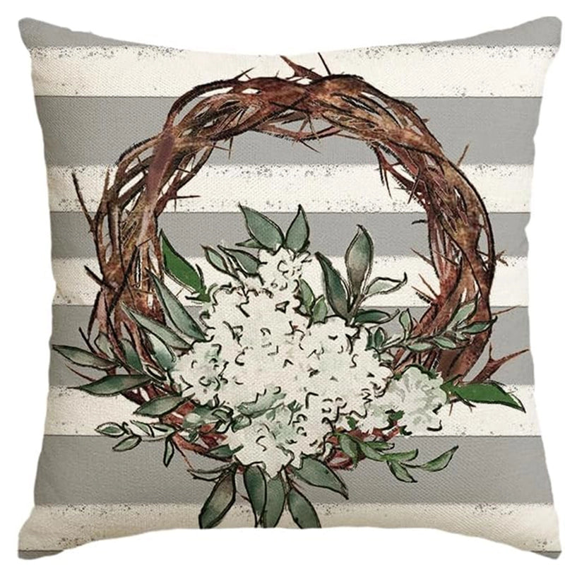 Easter Cute Classic Style Rabbit Letter Linen Pillow Cases Couch & Sofa Decor