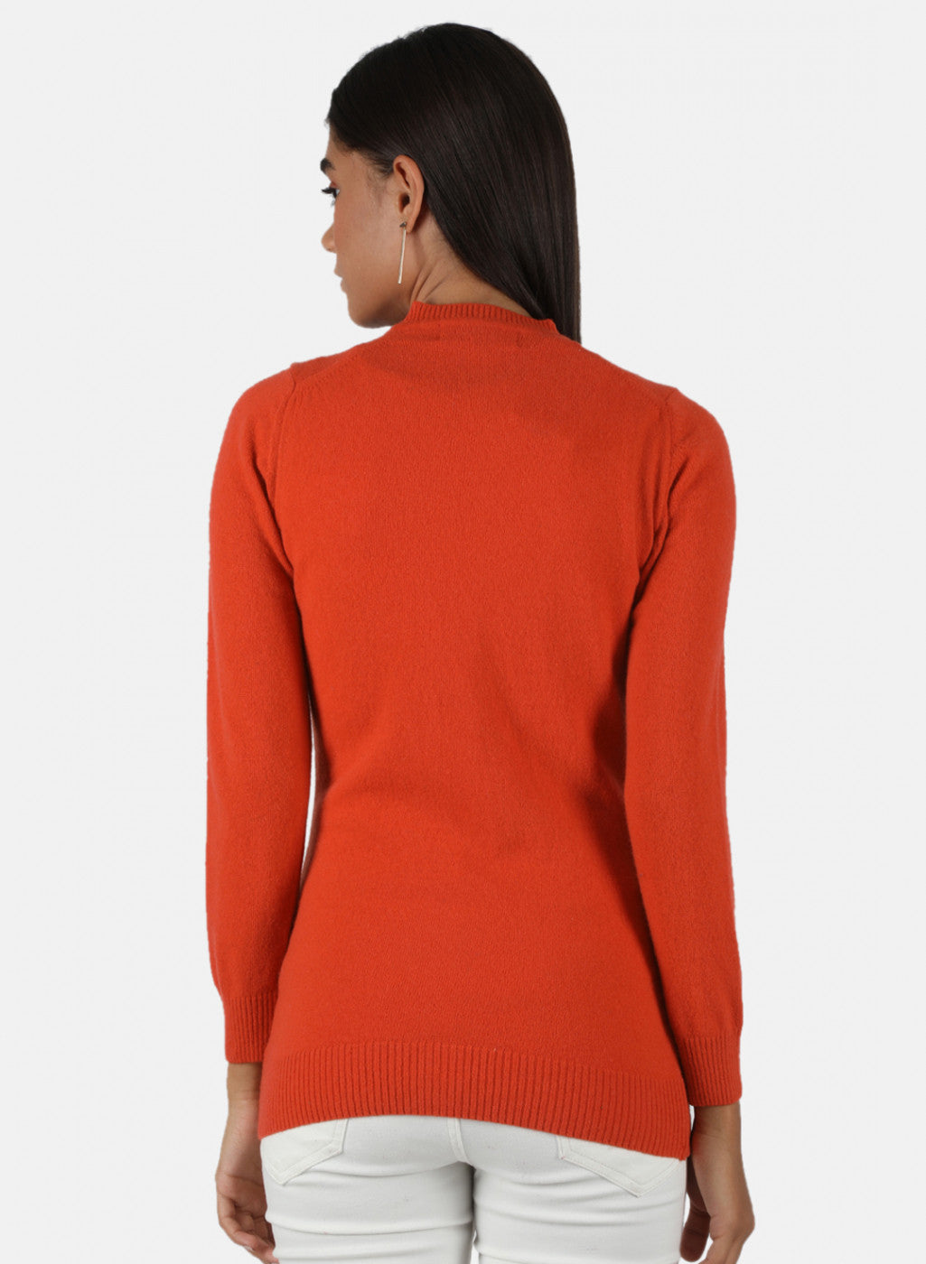 Women Orange Solid Cardigan