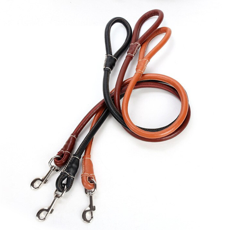 Leather Dog Collar And Leash Set