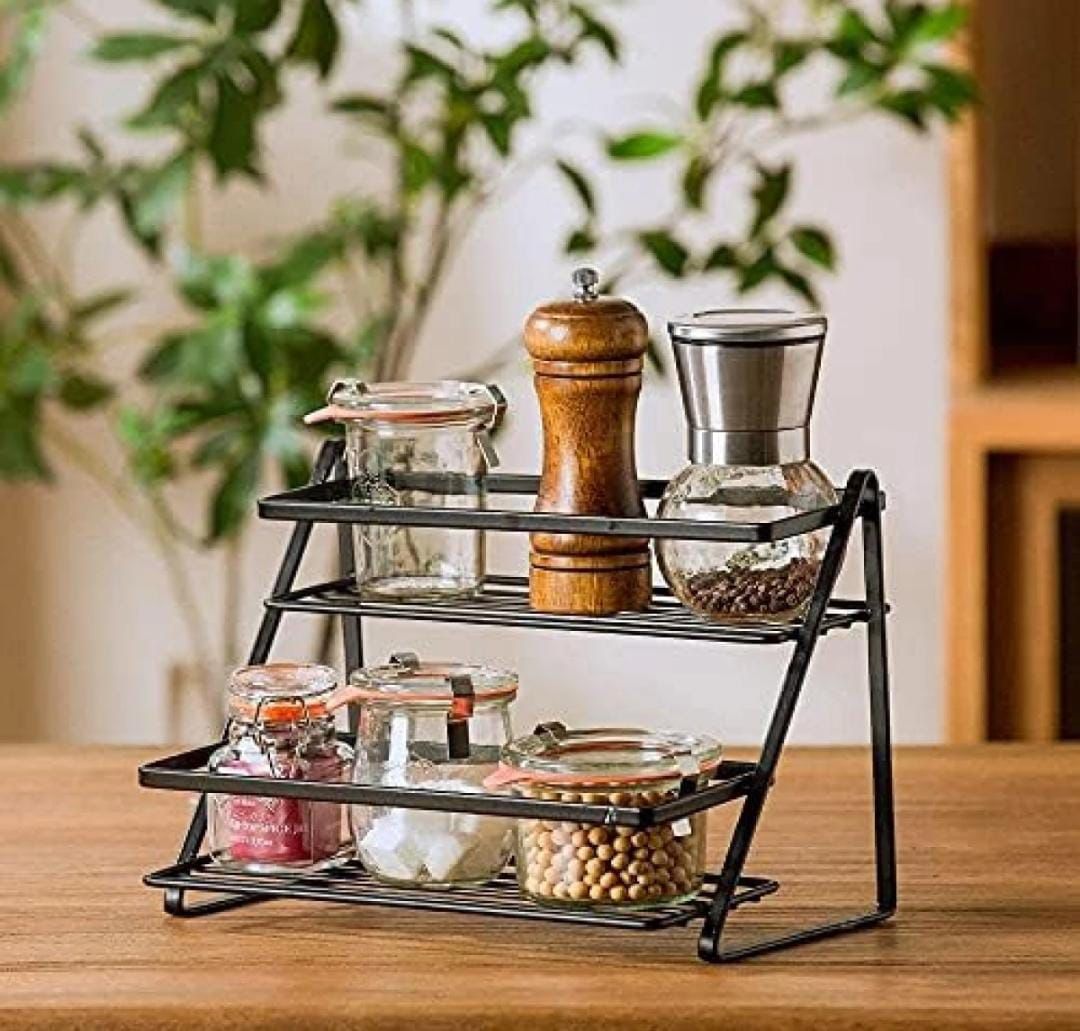 Double layer kitchen storage rack