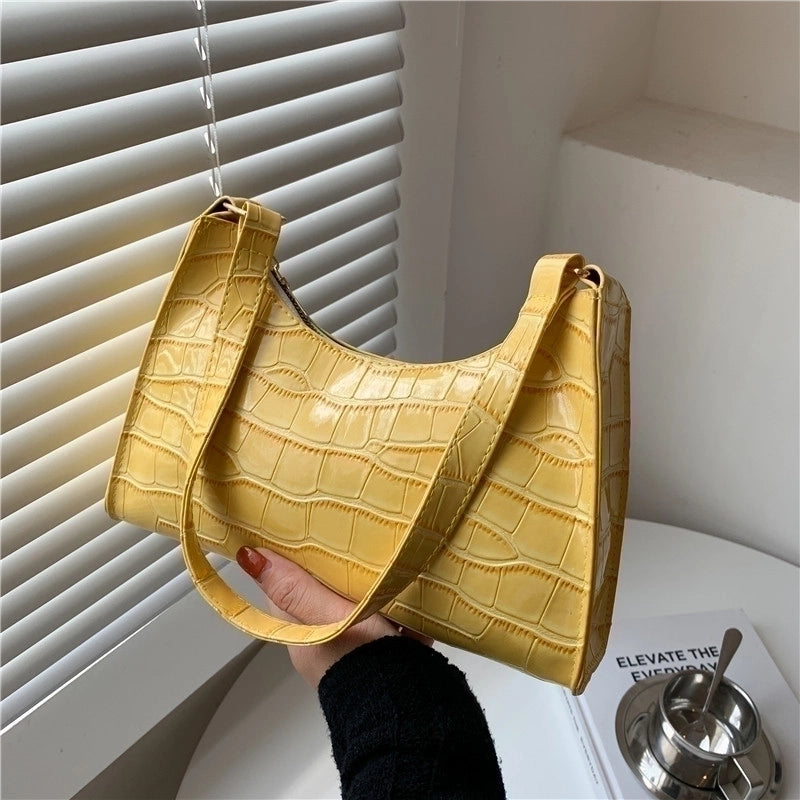 Fashion Square Crocodile Pattern Soft Surface Shoulder Bag