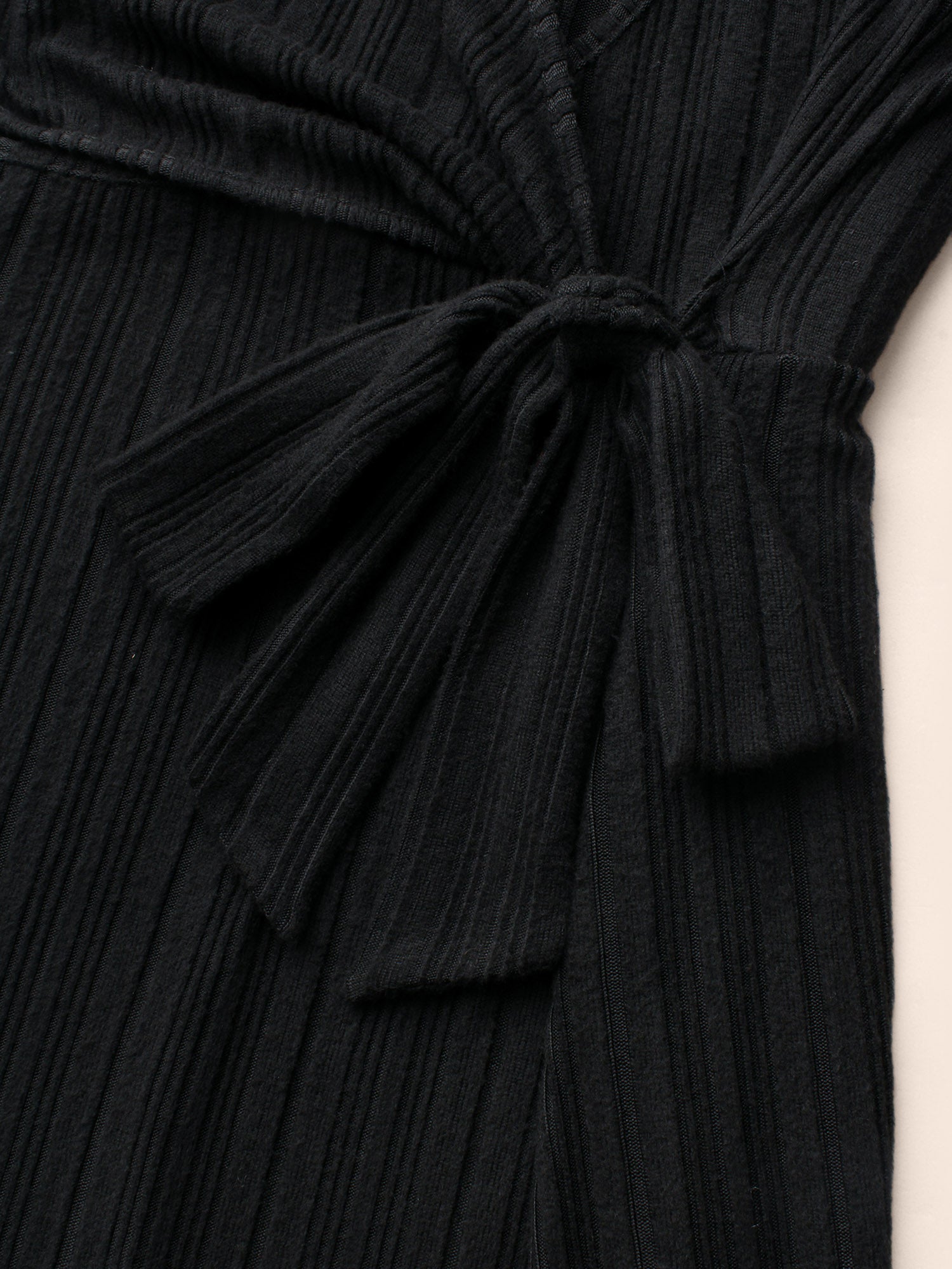 Airy Cozy Waist-Tie Wrap Midi Dress