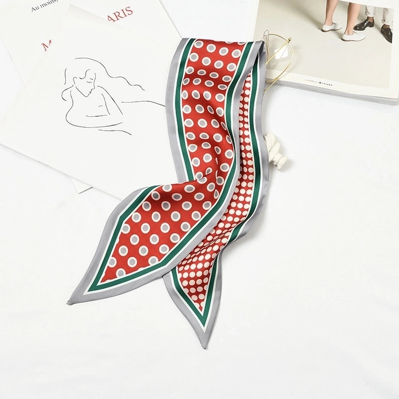Women's Elegant Geometric Satin Silk Scarf