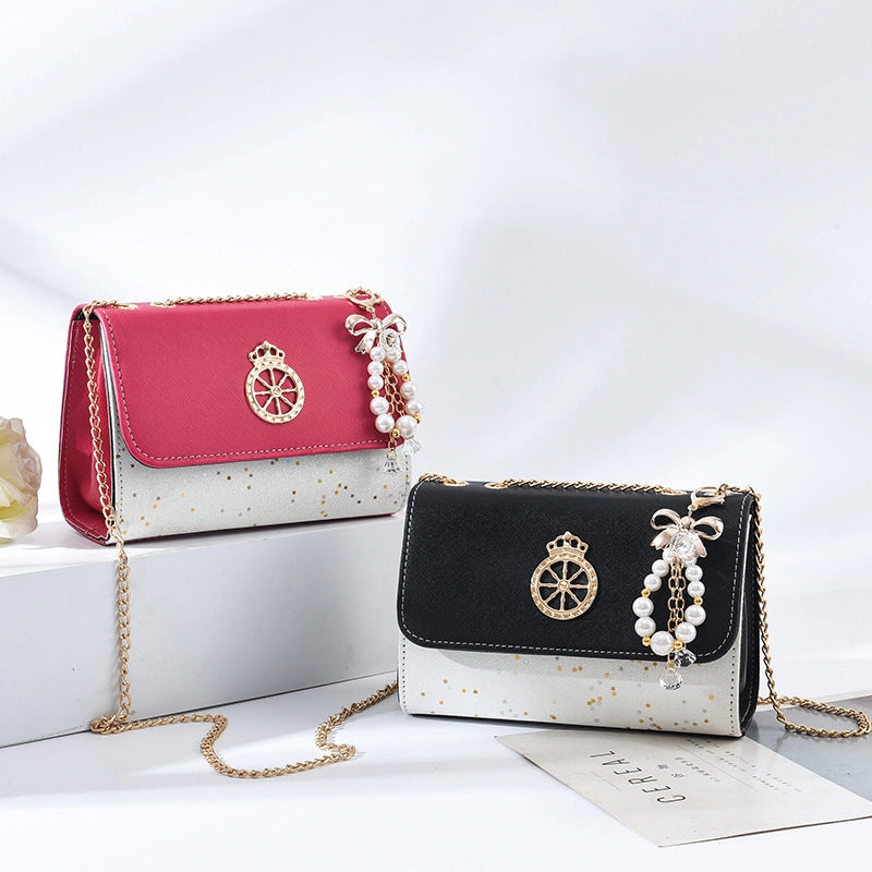 Women's Small Pu Leather Star Elegant Flip Cover Square Bag