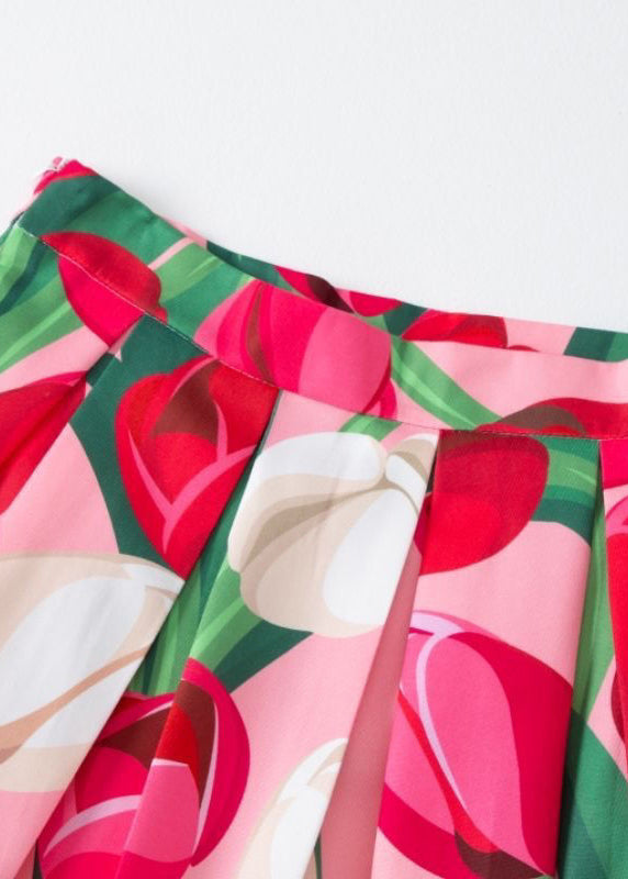 Stylish Rainbow Print High Waist Maxi Skirts