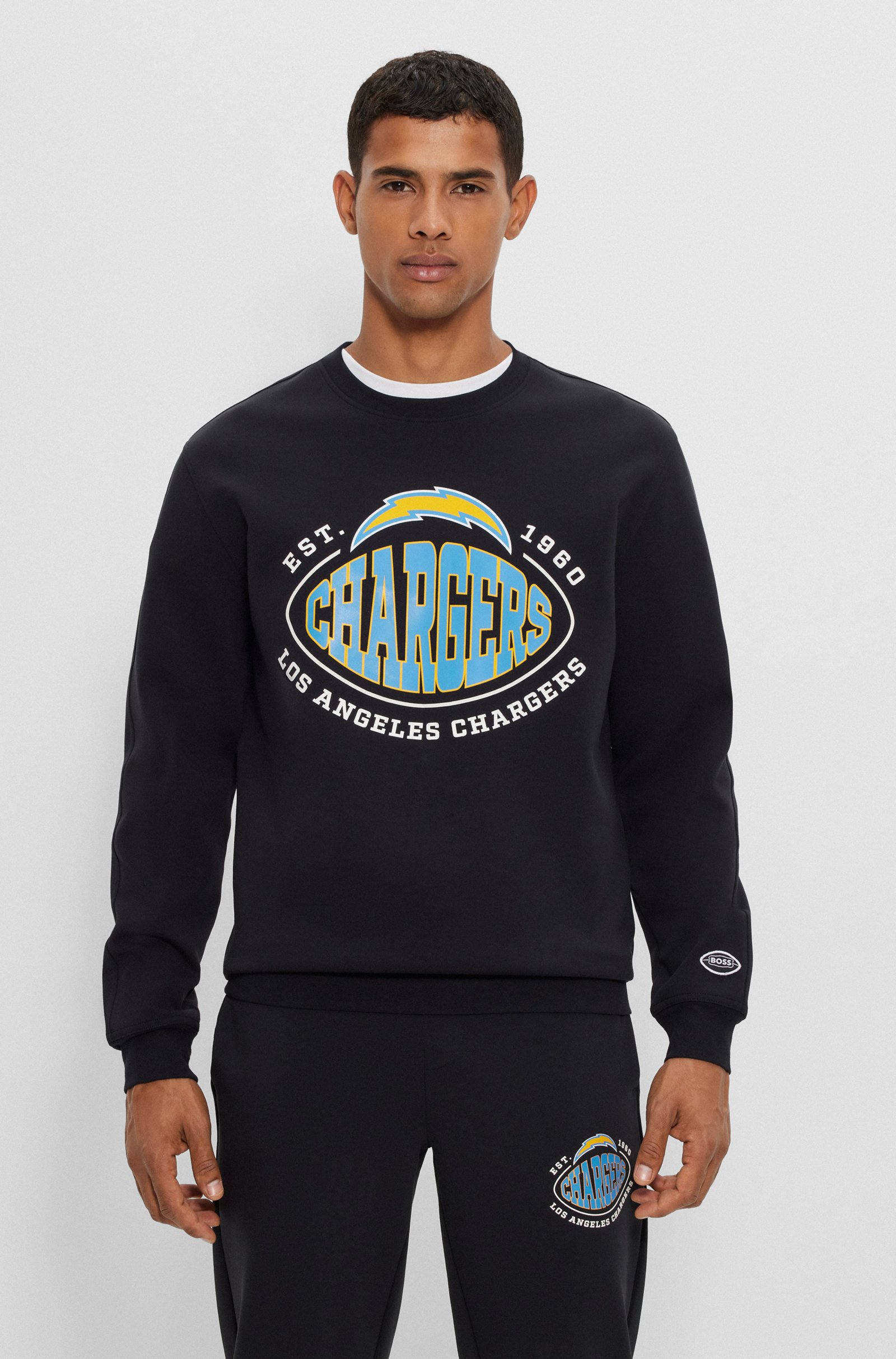 BOSS X NFL COTTON-BLEND SWEATSHIRT WITH COLLABORATIVE BRANDING