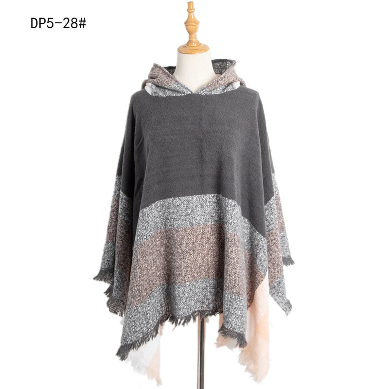Women's Streetwear Plaid Polyester Tassel Shawl