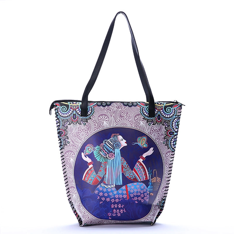 Women's Large Pu Leather Geometric Basic Vacation Bucket Zipper Shoulder Bag
