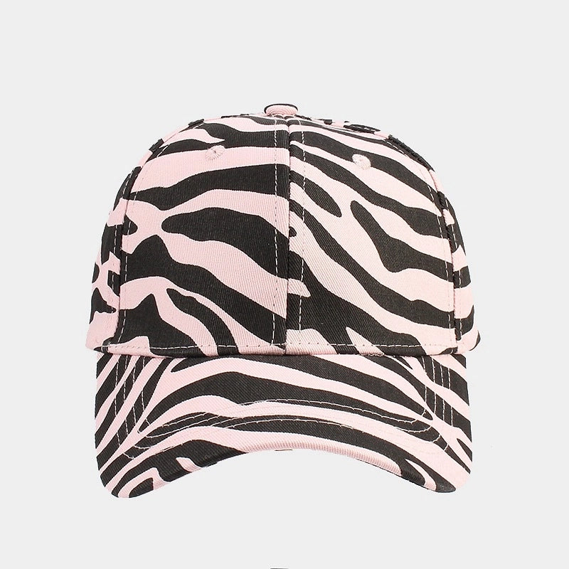 Women's Fashion Zebra Printing Curved Eaves Baseball Cap