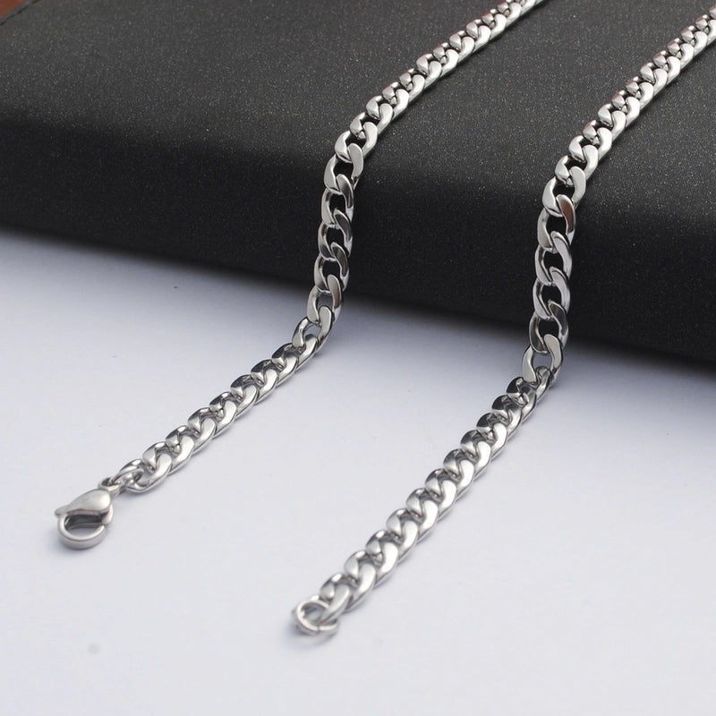 2 Pieces Minimalist Solid Color Stainless Steel Plating Necklace Chain 1 Piece