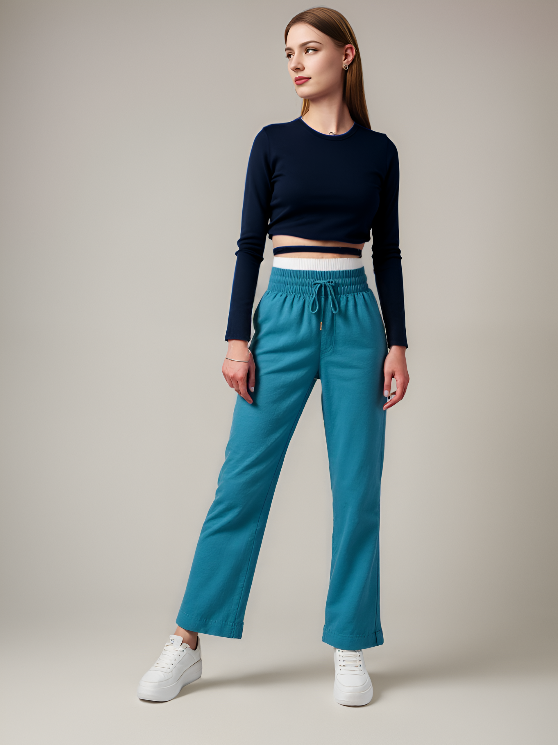 Soft Elastic Wide Length Pants