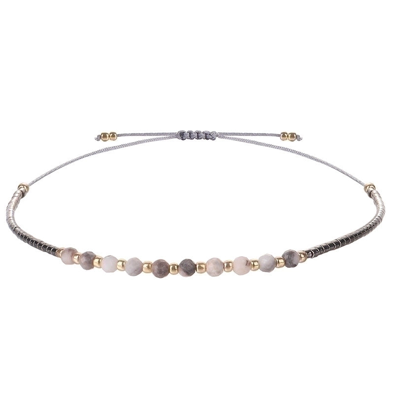 3 Pieces Minimalist Round Bead. Stone Beaded Bracelets