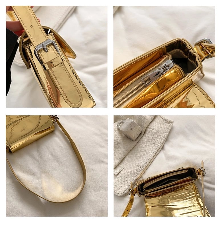 Women's Medium Pu Leather Solid Color Streetwear Magnetic Buckle Underarm Bag