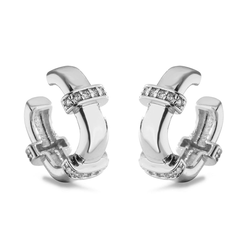 1 Pair Ig Style French Style Minimalist Leaves Twist Plating Inlay Copper Zircon 18k Gold Plated Ear Cuffs