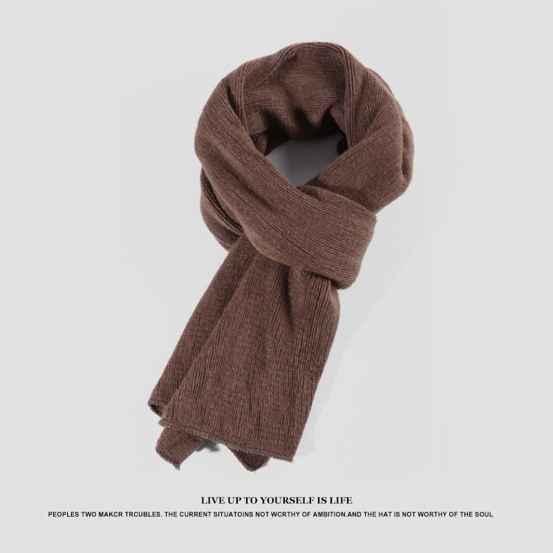 Women's Minimalist Classic Style Solid Color Yarn Scarf