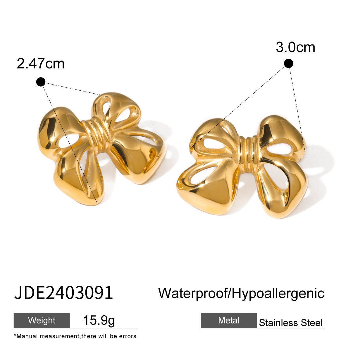 Bowknot Titanium Steel Necklace Earrings Ring Stainless Steel