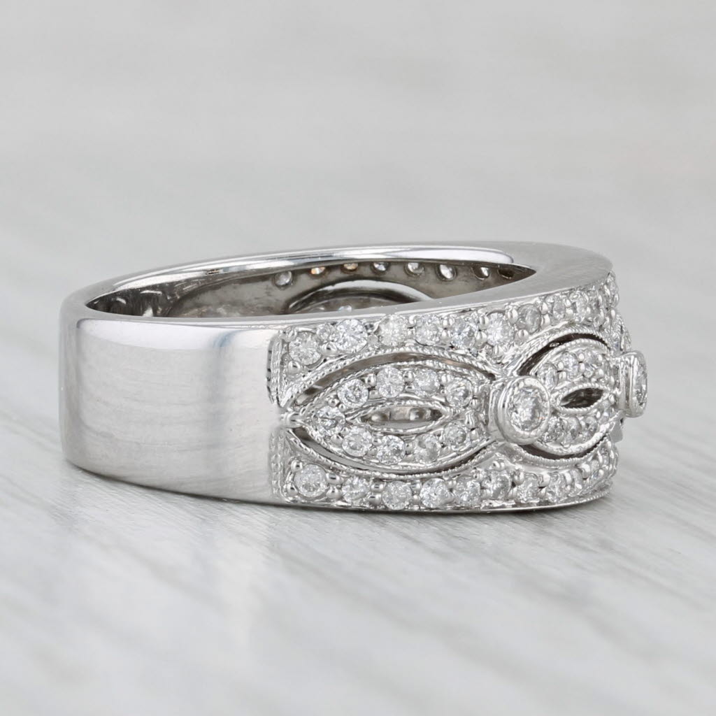 0.45ctw Open Work Diamond Ring 14k White Gold Size 5