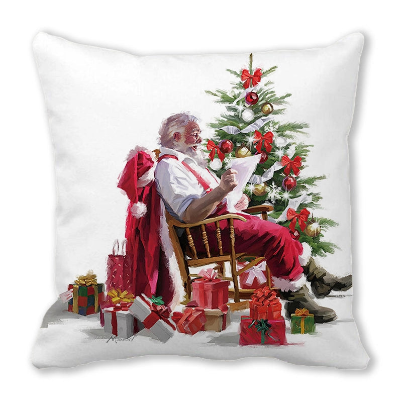 Christmas Pastoral Santa Claus Chemical Fiber Pillow Cases Couch & Sofa Decor